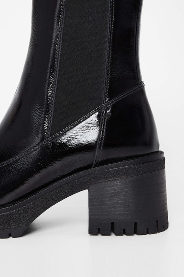  Tamer Tanca Kadın Hakiki Deri Siyah Rugan Casual Bot