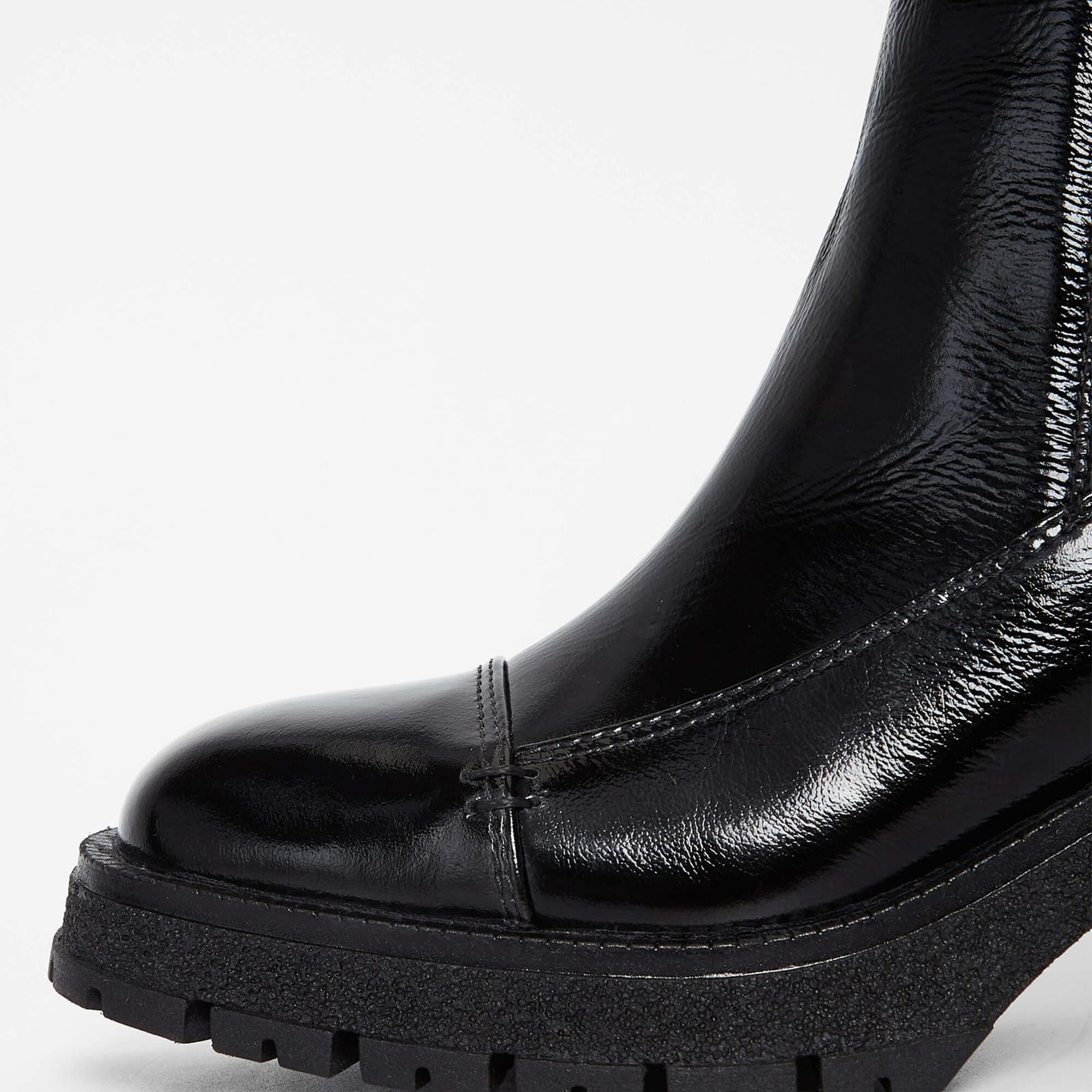 Tamer Tanca Kadın Hakiki Deri Siyah Rugan Casual Bot