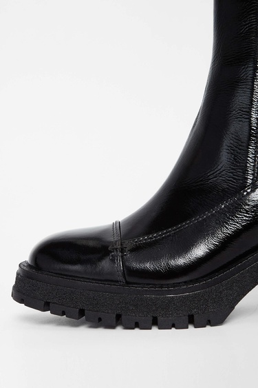  Tamer Tanca Kadın Hakiki Deri Siyah Rugan Casual Bot