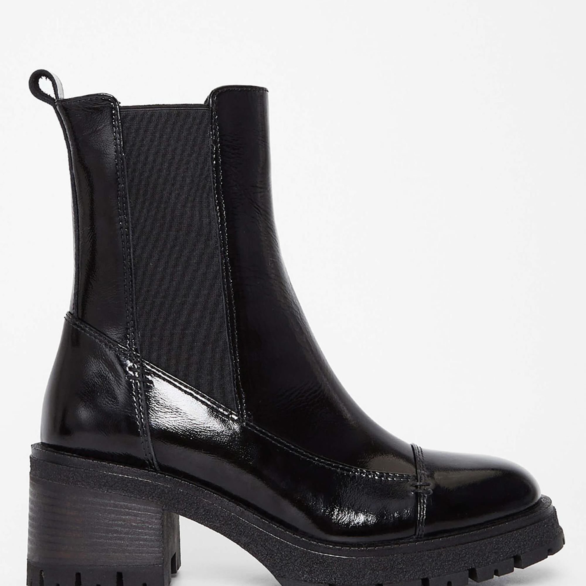 Tamer Tanca Kadın Hakiki Deri Siyah Rugan Casual Bot