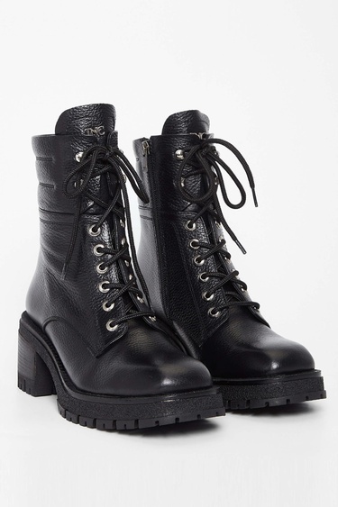  Tamer Tanca Kadın Hakiki Deri Siyah Casual Bot