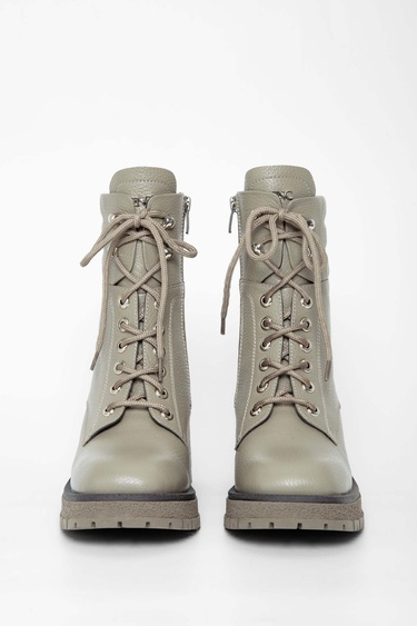  Tamer Tanca Kadın Hakiki Deri Bej Casual Bot