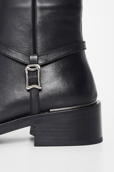  Tamer Tanca Kadın Hakiki Deri Siyah Deri Casual Bot