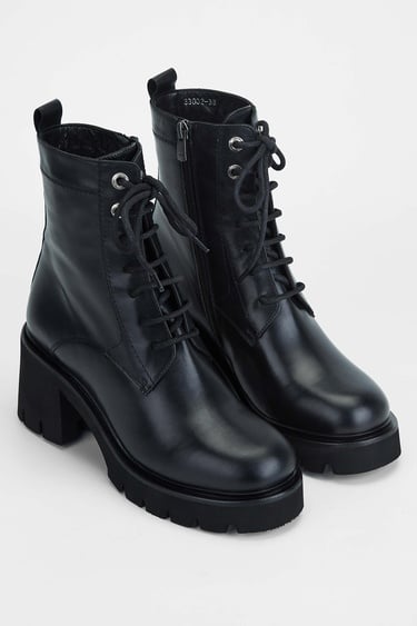  Tamer Tanca Kadın Hakiki Deri Siyah Deri Casual Bot