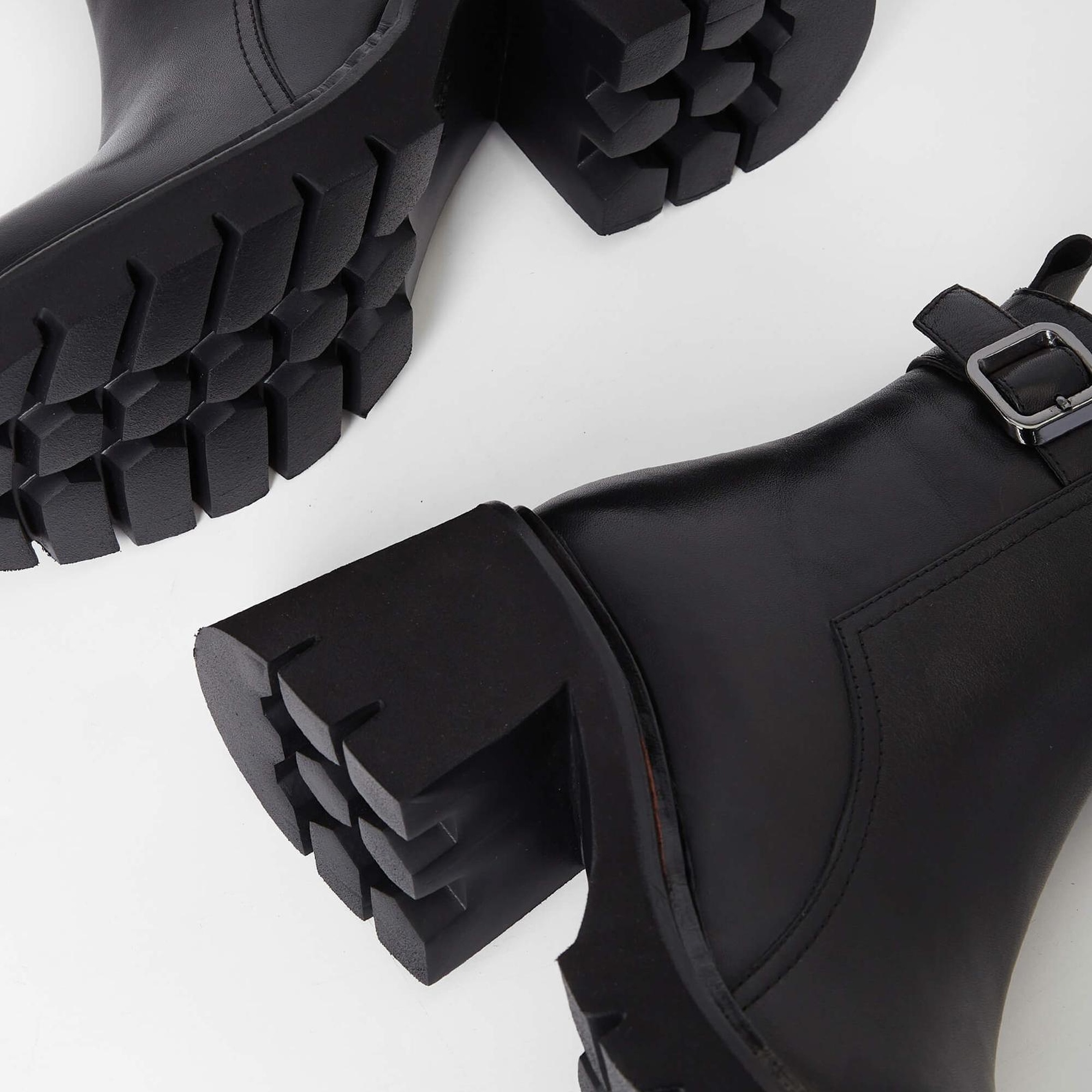 Tamer Tanca Kadın Hakiki Deri Siyah Deri Casual Bot