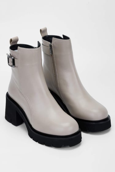  Tamer Tanca Kadın Hakiki Deri Kırık Beyaz Casual Bot
