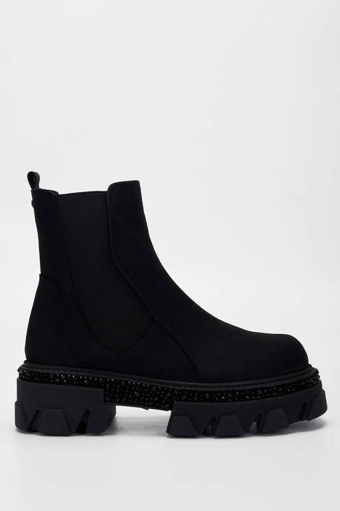  Tamer Tanca Kadın Hakiki Deri Siyah Nubuk Casual Bot