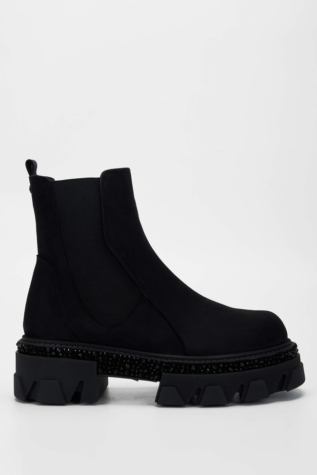  Tamer Tanca Kadın Hakiki Deri Siyah Nubuk Casual Bot