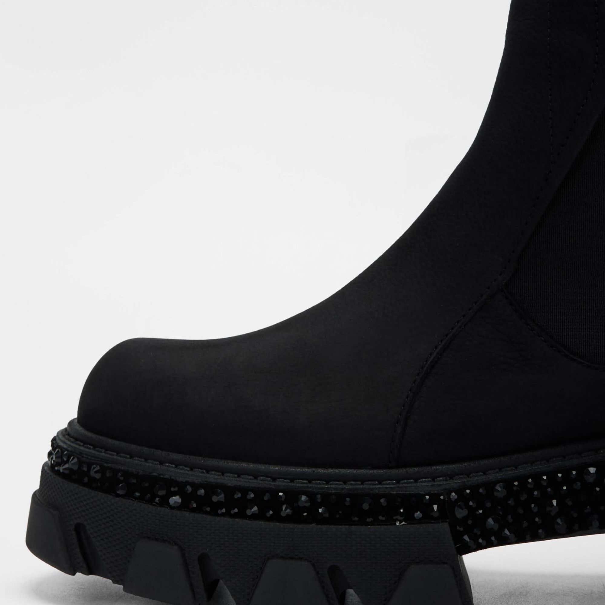 Tamer Tanca Kadın Hakiki Deri Siyah Nubuk Casual Bot