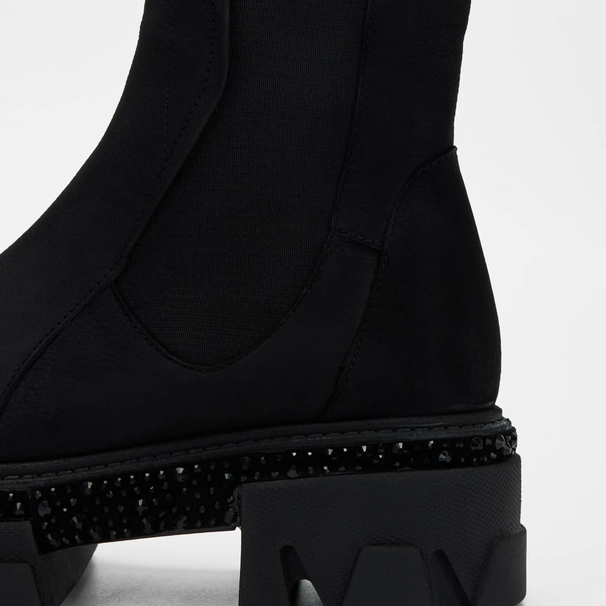 Tamer Tanca Kadın Hakiki Deri Siyah Nubuk Casual Bot