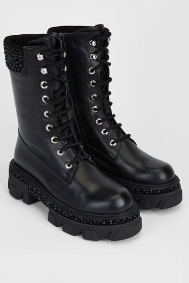  Tamer Tanca Kadın Hakiki Deri Siyah Deri Casual Bot