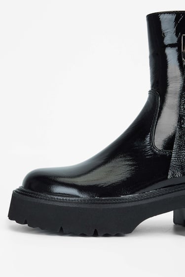  Tamer Tanca Kadın Hakiki Deri Siyah Rugan Casual Bot