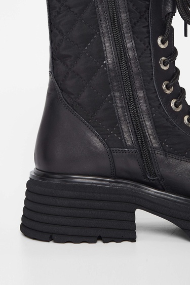  Tamer Tanca Kadın Hakiki Deri Siyah Deri Casual Bot