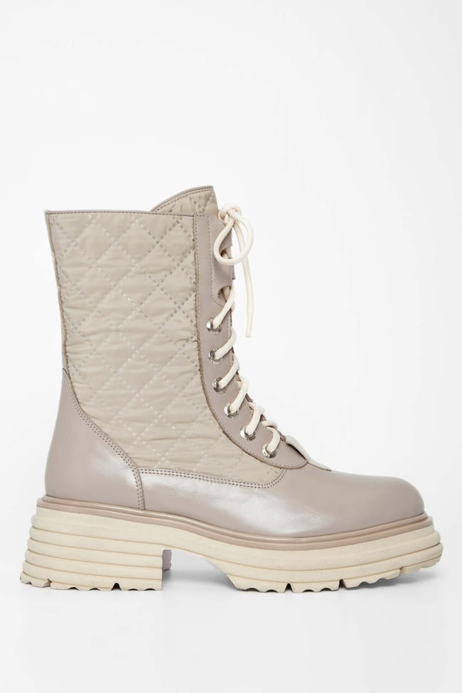  Tamer Tanca Kadın Hakiki Deri Bej Rugan Casual Bot