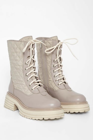  Tamer Tanca Kadın Hakiki Deri Bej Rugan Casual Bot