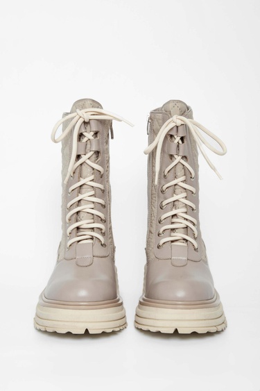  Tamer Tanca Kadın Hakiki Deri Bej Rugan Casual Bot