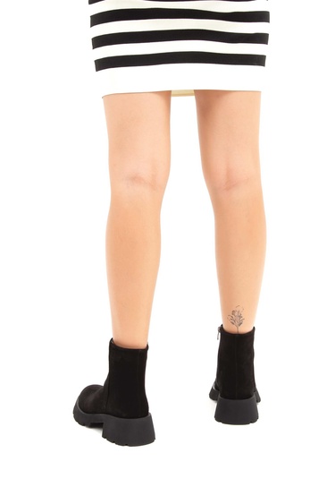  Tamer Tanca Kadın Hakiki Deri Siyah Süet Casual Bot