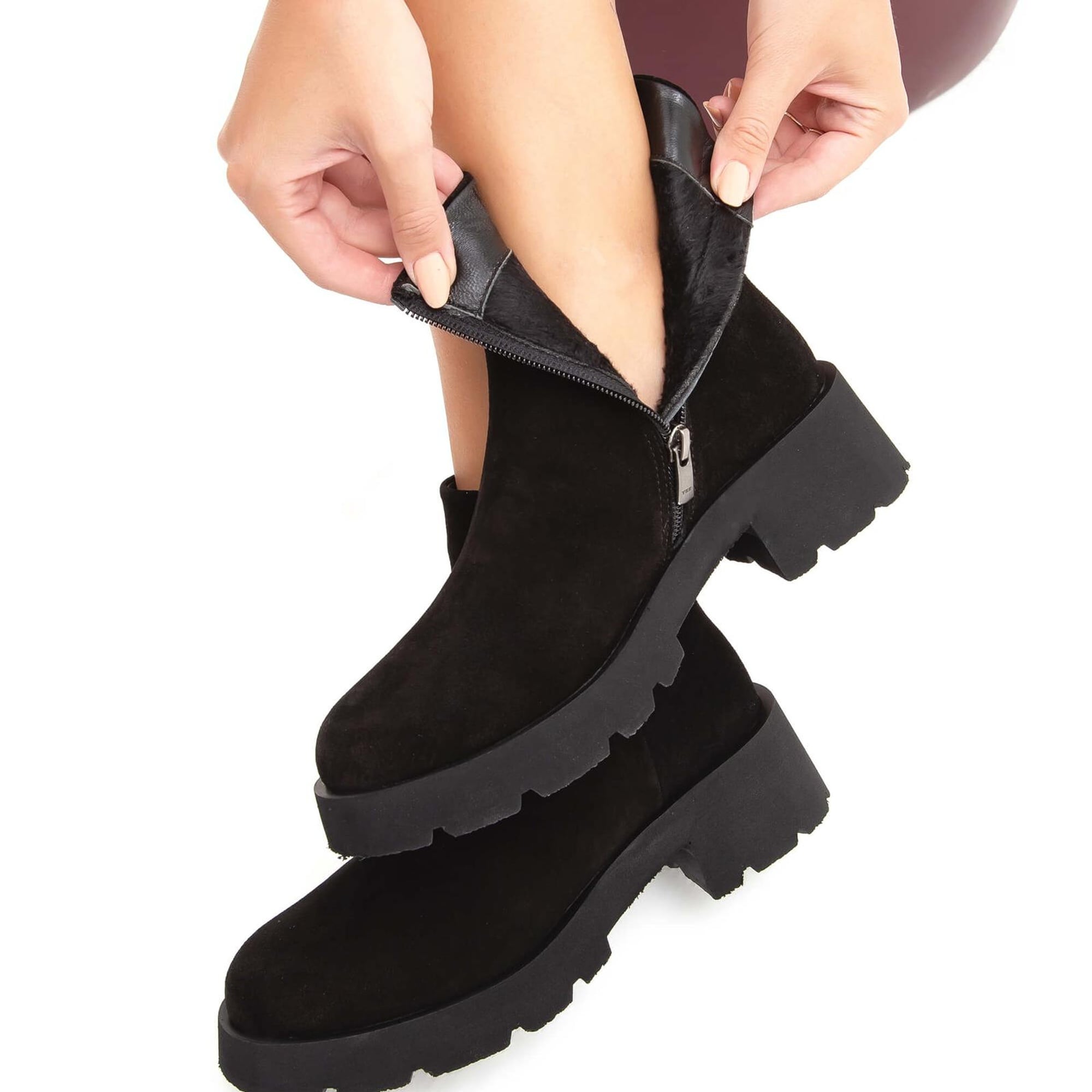 Tamer Tanca Kadın Hakiki Deri Siyah Süet Casual Bot