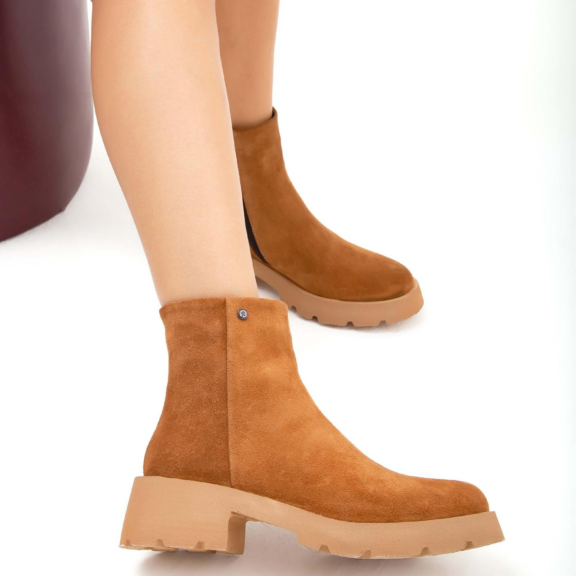 Tamer Tanca Kadın Hakiki Deri Taba Süet Casual Bot