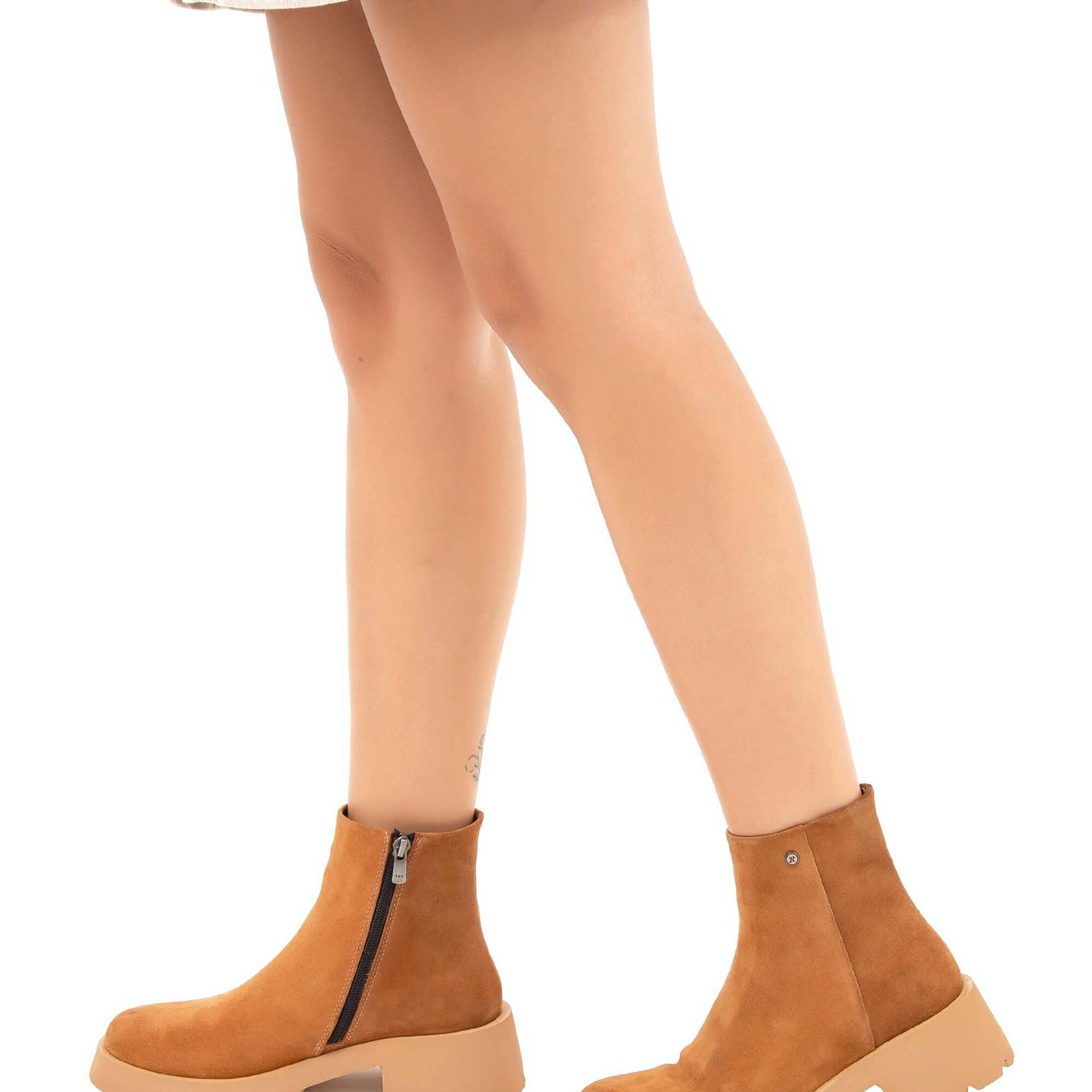 Tamer Tanca Kadın Hakiki Deri Taba Süet Casual Bot