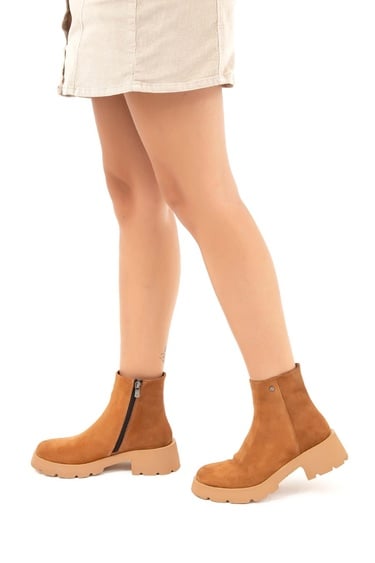  Tamer Tanca Kadın Hakiki Deri Taba Süet Casual Bot