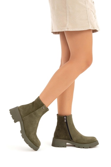  Tamer Tanca Kadın Hakiki Deri Yeşil Casual Bot