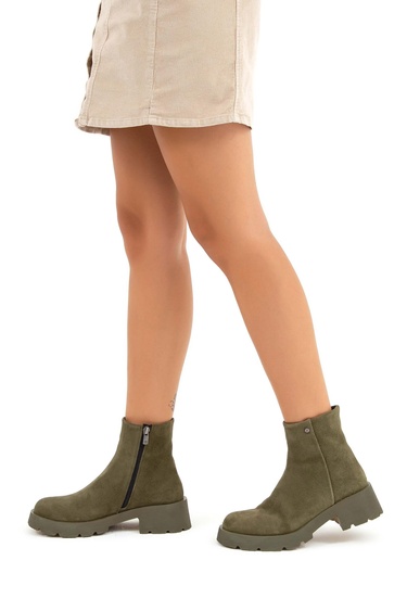  Tamer Tanca Kadın Hakiki Deri Yeşil Casual Bot