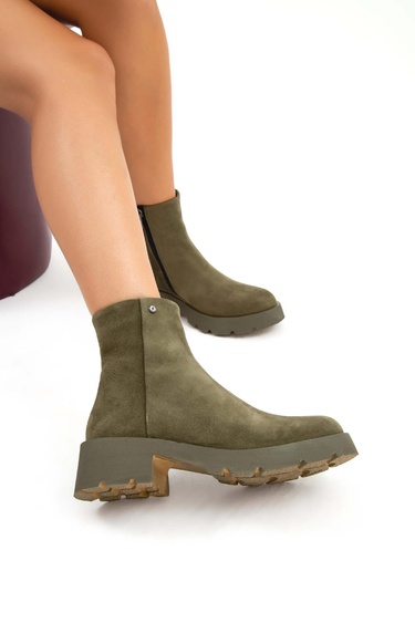  Tamer Tanca Kadın Hakiki Deri Yeşil Casual Bot