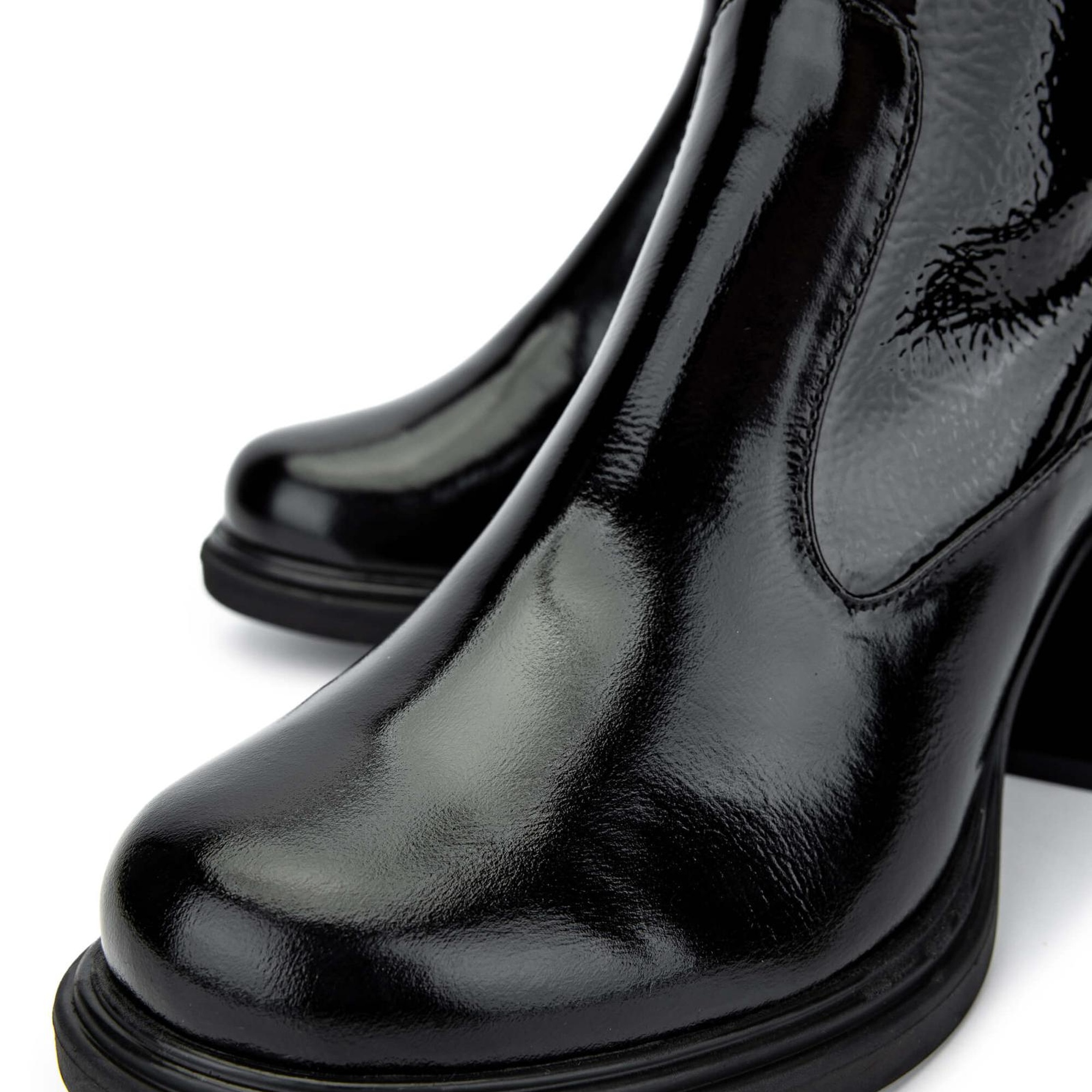 Tamer Tanca Kadın Hakiki Deri Siyah Rugan Casual Bot