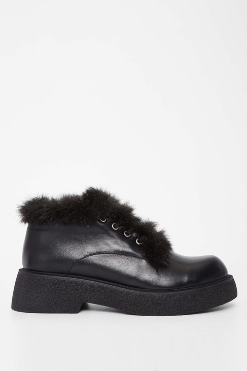  Tamer Tanca Kadın Hakiki Deri Siyah Deri Casual Bot