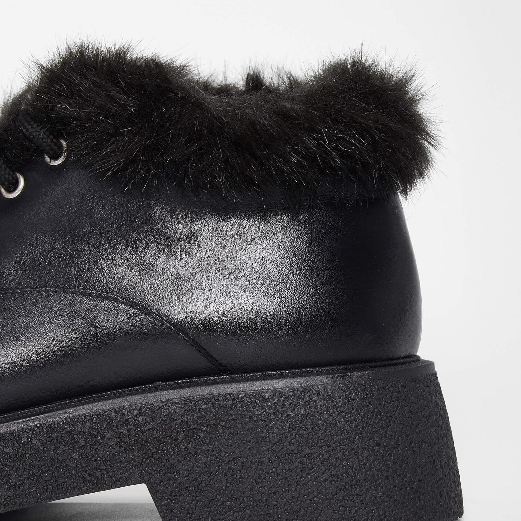 Tamer Tanca Kadın Hakiki Deri Siyah Deri Casual Bot