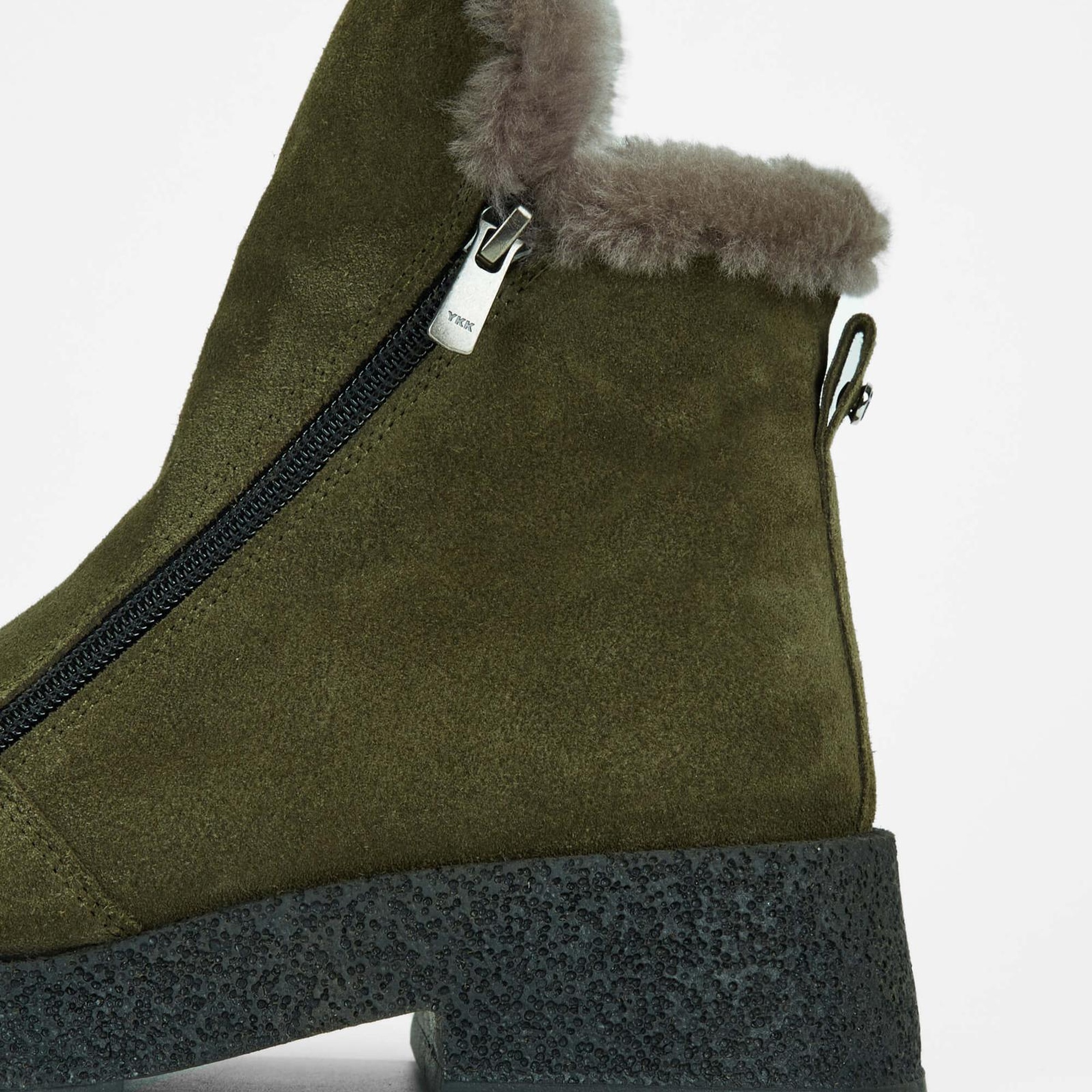 Tamer Tanca Kadın Hakiki Deri Haki Süet Casual Bot