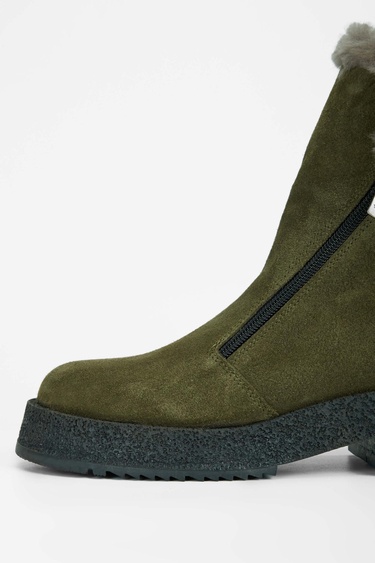  Tamer Tanca Kadın Hakiki Deri Haki Süet Casual Bot