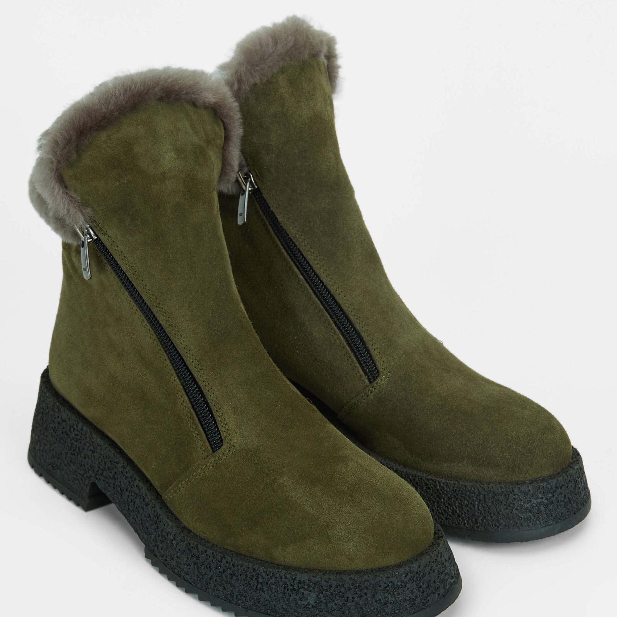 Tamer Tanca Kadın Hakiki Deri Haki Süet Casual Bot