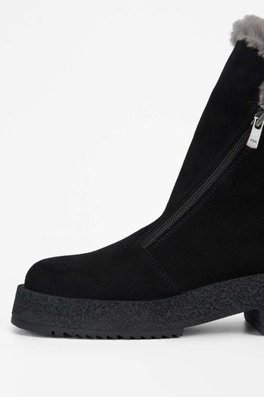  Tamer Tanca Kadın Hakiki Deri Siyah Süet Casual Bot