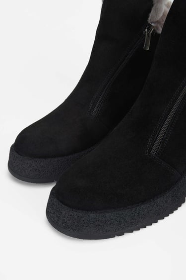  Tamer Tanca Kadın Hakiki Deri Siyah Süet Casual Bot