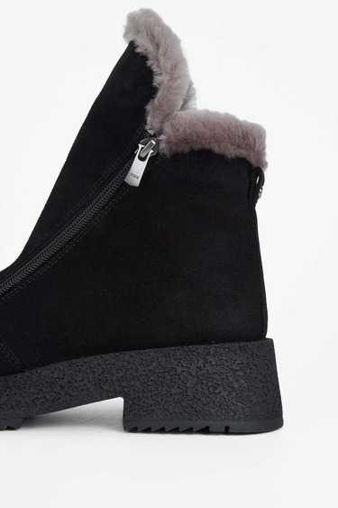  Tamer Tanca Kadın Hakiki Deri Siyah Süet Casual Bot