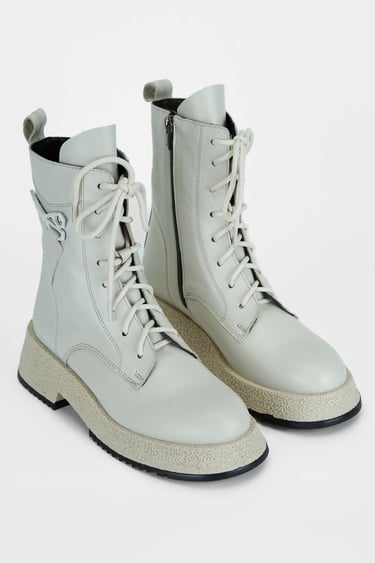  Tamer Tanca Kadın Hakiki Deri Kırık Beyaz Casual Bot