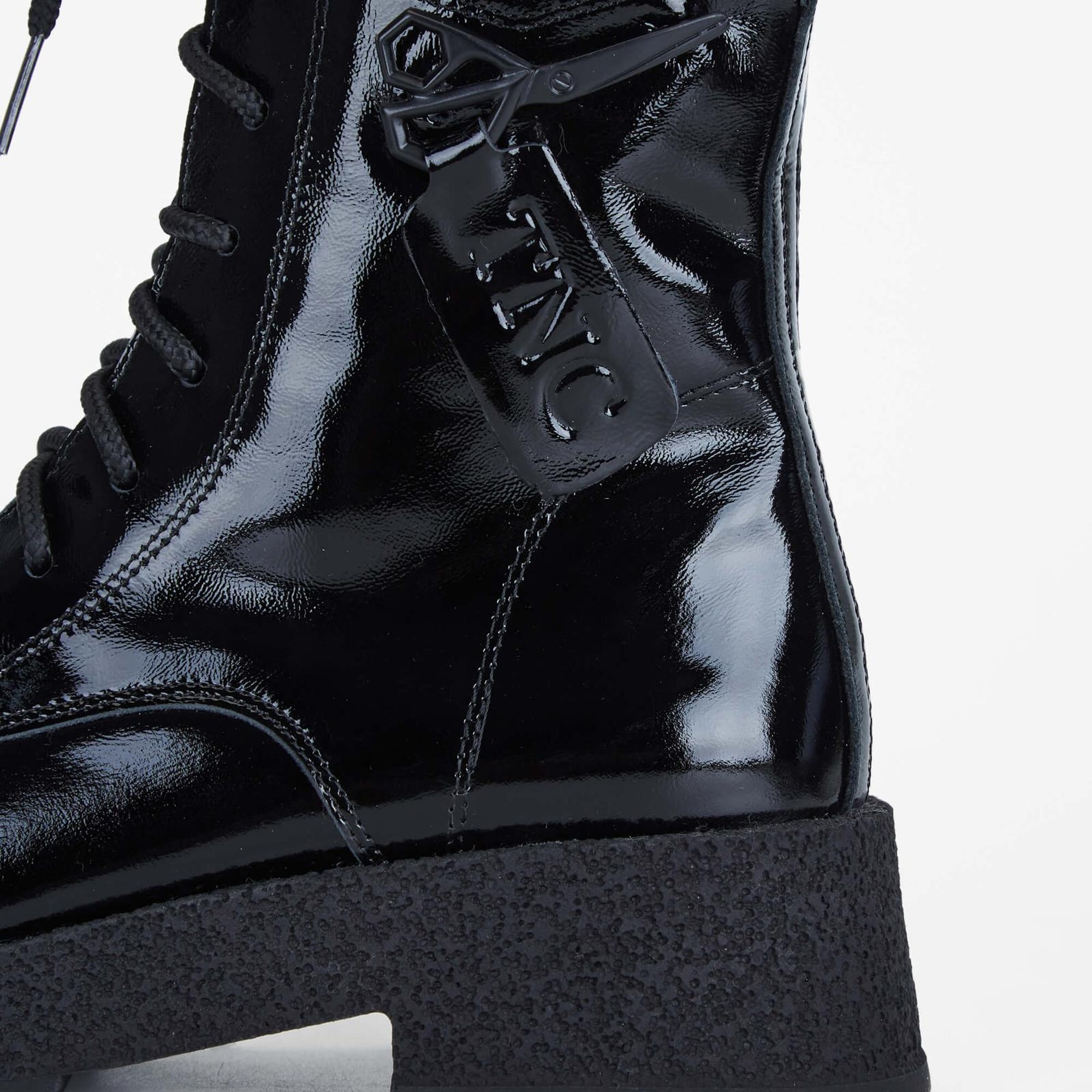 Tamer Tanca Kadın Hakiki Deri Siyah Rugan Casual Bot