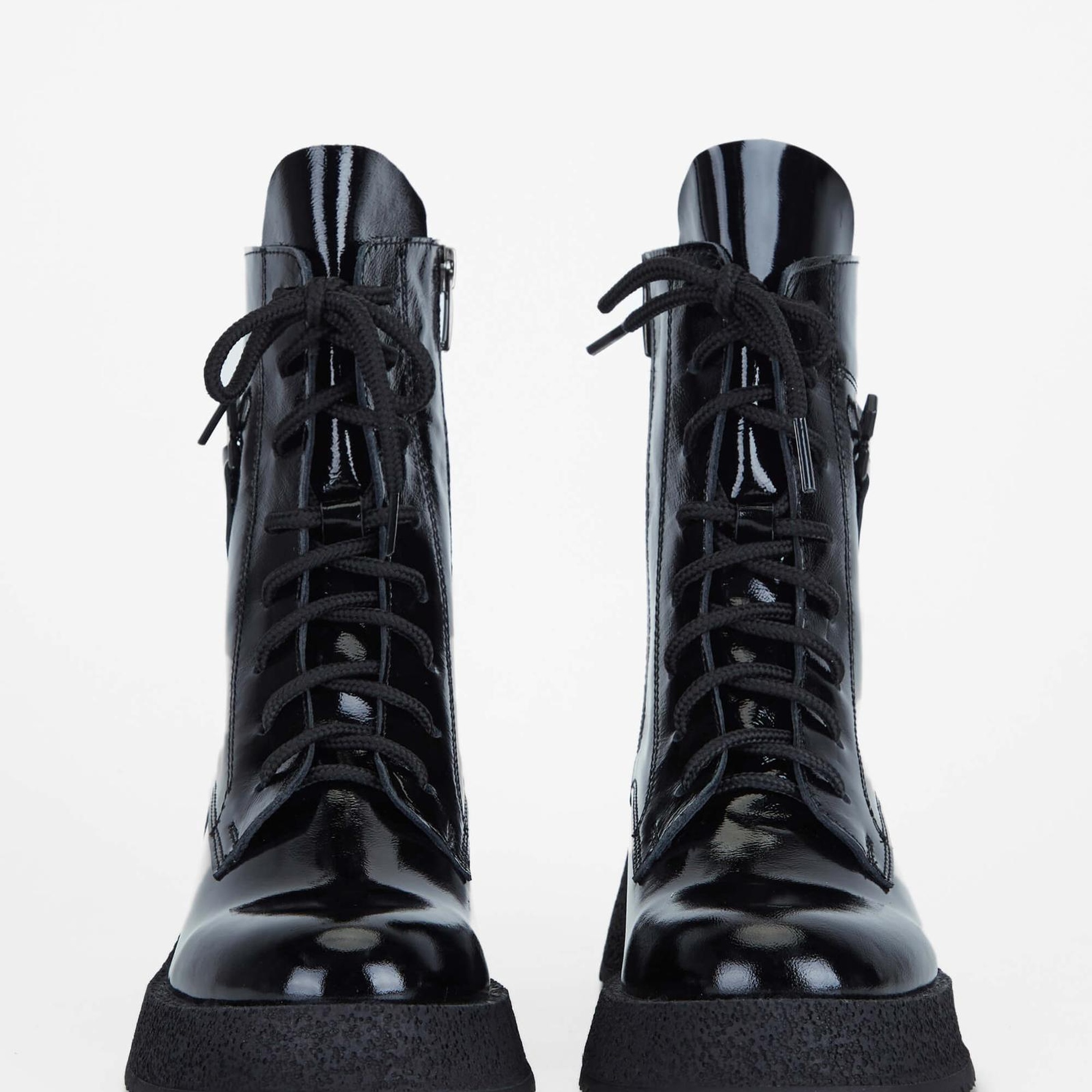 Tamer Tanca Kadın Hakiki Deri Siyah Rugan Casual Bot