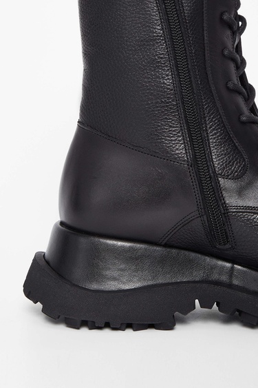  Tamer Tanca Kadın Hakiki Deri Siyah Deri Casual Bot