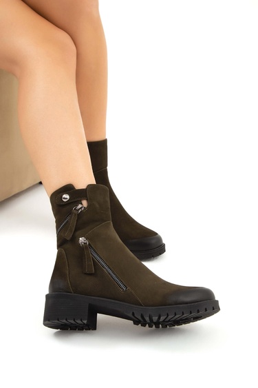  Tamer Tanca Kadın Hakiki Deri Yeşil Casual Bot