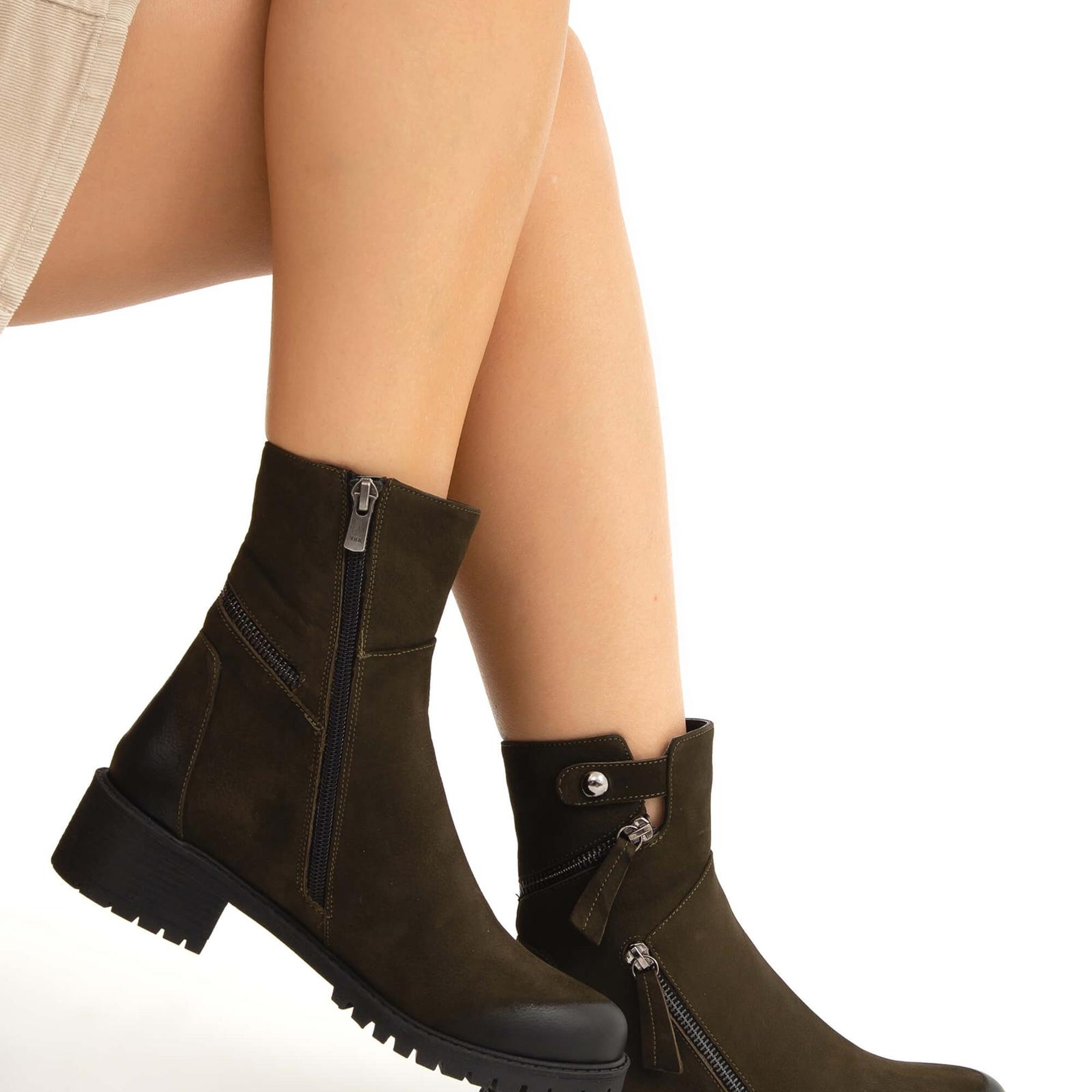 Tamer Tanca Kadın Hakiki Deri Yeşil Casual Bot