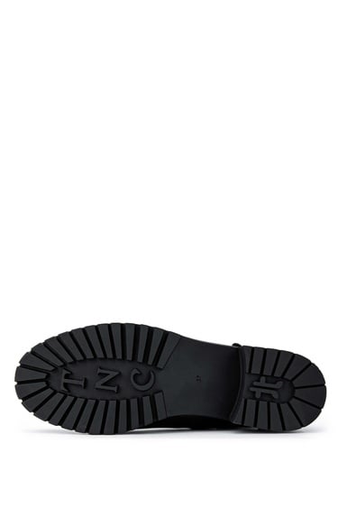  Tamer Tanca Kadın Hakiki Deri Siyah Floter Casual Bot