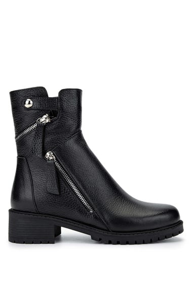  Tamer Tanca Kadın Hakiki Deri Siyah Floter Casual Bot