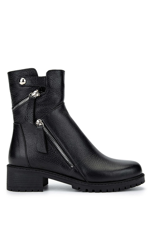  Tamer Tanca Kadın Hakiki Deri Siyah Floter Casual Bot