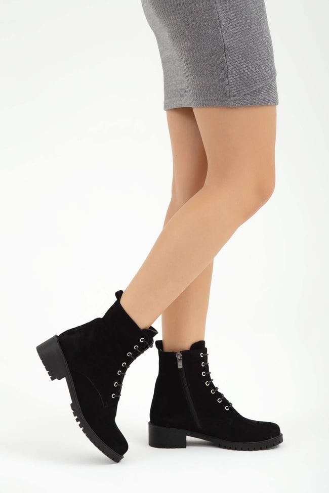  Tamer Tanca Kadın Hakiki Deri Siyah Casual Bot