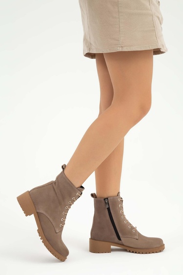  Tamer Tanca Kadın Hakiki Deri VIZON SUET YRM Casual Bot