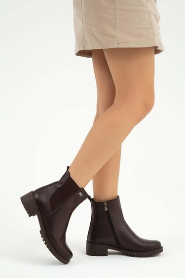  Tamer Tanca Kadın Hakiki Deri Kahverengi Floter Casual Bot