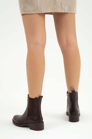  Tamer Tanca Kadın Hakiki Deri Kahverengi Floter Casual Bot